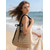 cheap Vacation &amp; Travel Bags-Women's Straw Raffia High Capacity slouchy Large Hobo Bag with Black Scrunchie Strap and Bow Accent Perfect for Beach Vacation and Daily Casual Wear