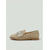 abordables Zapatillas sin cordones y mocasines de mujer-Mocasines de ante beige para mujer: zapatos planos sin cordones con hebilla metálica grande para pantalones tobilleros, estilo casual urbano.