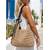 cheap Vacation &amp; Travel Bags-Women's Straw Raffia High Capacity slouchy Large Hobo Bag with Black Scrunchie Strap and Bow Accent Perfect for Beach Vacation and Daily Casual Wear