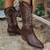 abordables Chaussures-Western Années 1970 Far West Bottes Hippie Broderie Déguisement Femmes Halloween Carnaval Festival de Musique Décontracté Quotidien Soirée à thème rétro Adulte Chaussures