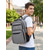 baratos Mochilas de Faculdade-Mochila escolar masculina para laptop de 15,6 polegadas, preta/cinza, em poliéster impermeável, com amplo espaço interno e vários compartimentos, além de alça para bagagem, ideal para ensino médio,