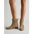preiswerte Frauen-Damen Outdoor Musikfestival Schnalle Blockabsatz Runde Zehe Bohemien Urlaub Kunstwildleder Loafer Khaki Braun