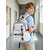 cheap Kids &amp; Teen Backpacks-Student Backpack, Black White Blue Large Capacity Multi-Compartment Waterproof Polyester School Bag with Luggage Strap for College, High School, Travel, Campus