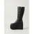 baratos Mulheres-Botas pretas de plataforma até o joelho para mulheres - botas altas e robustas com salto anabela estilo gótico, perfeitas para saias jeans, festivais de música ao ar livre e fantasias de Halloween.