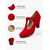 cheap 1950s Retro-Women's Red Suede Mary Jane Shoes - Retro 1950s T-Strap Block Heels for Evening Cocktail Party, Vintage Prom Dress Pumps