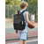 economico Zaini per Bambini e Adolescenti-Zaino unisex per studenti con laptop, nero &amp;Zaino scolastico grigio in poliestere resistente all'acqua, grande capacità, design multi-scomparto, tracolla per trolley, ideale per il ritorno a scuola,
