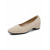 billige Pumps med blokkhæl-aprikosfargede kilehæler til dame - beige, pustende slip-on-sko i nettingstrikk for kontorarbeid, daglig pendling, støtte til gange