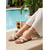 cheap Slide Sandals-Women's Brown Woven Straw Slides - Casual Cross Strap Flat Sandals for Linen Shorts, Beach Vacation and Poolside Lounging