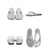 abordables Mujeres-Mujer Vacaciones Isla y crucero Tacón Plano Dedo cuadrada Vacaciones Cuero Sintético Mocasín Plata Negro Blanco