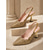 abordables escarpins à talon ouvert-Escarpins à bride arrière en strass dorés pour femmes, talons hauts sculpturaux de luxe à bout pointu, parfaits pour les dîners, les cocktails et les mariages. &amp;événements formels
