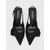 olcso Slingback pumpák-női fekete szatén slingback magassarkú - elegáns masni, hegyes orrú, cicasarkú cipő koktélpartikra, estélyi eseményekre