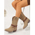 baratos Cowboy &amp; Western Boots-Botas de camurça taupe femininas estilo cowboy - botinhas de cano médio com salto baixo e tira trançada, estilo boho, perfeitas para o outono/inverno, para usar no dia a dia e no dia a dia.