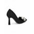 economico Pumps Classici-Décolleté da donna in camoscio nero - eleganti scarpe con tacco alto a punta, fiocco di perle e strass, perfette per cocktail party, cene serali e matrimoni.