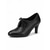 economico Pumps Classici-Décolleté Oxford da donna in pelle nera - comode scarpe stringate a punta con tacco medio, ideali per l'ufficio e il tempo libero.