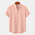 abordables Vacances-Homme Chemise Chemise en lin Chemise popover Chemise d'été Tenue de plage Chemise à col officier Uni Vacances Occasionnel Noir Blanche Jaune Rose Claire Manche Courte Col montant Été Vêtement Tenue