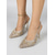 baratos sapatos slingback-Sapatos de salto alto femininos dourados com strass e tira no calcanhar - elegantes sapatos de bico fino com glitter e estampa floral para festas de coquetel, bailes de formatura e casamentos.