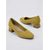abordables Zapatos de salón de tacón ancho-Zapatos de tacón de punto amarillos para mujer: cómodos zapatos sin cordones con punta cuadrada y tacón bajo de bloque, ideales para ir a la oficina a diario o caminar todo el día.
