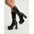 cheap 1970s Disco &amp; Hippie-Women's Black Patent Faux Leather Knee High Boots - 1970s Disco Retro Platform Block High Heel Boots for Costumes, Parties, Nightlife