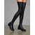 cheap Fashion Boots-Women's Black Over-the-Knee Boots in Faux Leather with Side Zipper, Low Block Heel and Lug Sole for Fall Winter Casual, Commuting and Everyday Wear