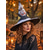 abordables Accessoires d'Halloween-Chapeau de sorcière pour femme en polyester imprimé tête de mort, idéal pour Halloween, les fêtes, le cosplay, les maisons hantées, les déguisements de sorcière, le carnaval, les spectacles et les