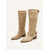 cheap Fashion Boots-Women's Slouchy Mid Calf Boots - Lightweight Khaki Ruched Wide Calf Tapered Toe Footwear for Tailored Trousers, Daily Walking