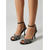 cheap Heeled Sandals-Women's Black Rhinestone Dress Shoes - Elegant Patent Leather Peep Toe Ankle Strap Mid High Heels for Cocktail Parties, Evening Vacations