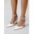 cheap Block Heel Pumps-Women's White Satin Bridal Heels - Pointed Toe Rhinestone Ankle Strap Block Heel Shoes for City Wedding, Bride &amp; Evening Party