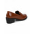 preiswerte Damenhausschuhe und -halbschuhe-Braune Damen-Slipper aus Lacklederimitat mit Blockabsatz – klassische Penny-Schuhe mit runder Zehenpartie zum Hineinschlüpfen, ideal für den täglichen Weg ins Büro, professionelle Arbeitskleidung und