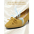 abordables Pompes Classiques-Escarpins jaunes en maille pour femmes - chaussures habillées confortables à bout carré et petit talon bloc, ornées d'un nœud papillon, idéales pour les trajets quotidiens au bureau et les tenues