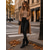 baratos Cowboy &amp; Western Boots-Botas femininas pretas estilo boho western estilo cowboy - botas de cano médio em camurça com decote em V bordado, salto baixo grosso e tiras com franjas, perfeitas para um estilo urbano e casual do