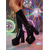 cheap 1970s Disco &amp; Hippie-Women's Black Patent Faux Leather Knee High Boots - 1970s Disco Retro Platform Block High Heel Boots for Costumes, Parties, Nightlife