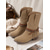baratos Cowboy &amp; Western Boots-Botas de camurça taupe femininas estilo cowboy - botinhas de cano médio com salto baixo e tira trançada, estilo boho, perfeitas para o outono/inverno, para usar no dia a dia e no dia a dia.
