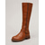 baratos Botas da moda-botas de montaria femininas marrons até o joelho com detalhe de fivela e fecho de zíper - botas elegantes de couro sintético para uso casual e ao ar livre