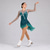 cheap Figure Skating Dresses-Green Ombre Long Sleeve Floral Open Back Figure Skating Dress for Women and Girls, Rhinestone Ice Skating Competition Dress