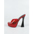 abordables Zapatos de salón de plataforma-Mules de plataforma de PVC transparente rojo para mujer: tacones altos acampanados con tiras transparentes y sexys para fiestas en discotecas, cenas nocturnas y vacaciones en resorts de lujo.