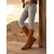 baratos Botas da moda-botas de montaria femininas marrons até o joelho com detalhe de fivela e fecho de zíper - botas elegantes de couro sintético para uso casual e ao ar livre