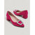 cheap Block Heel Pumps-Women's Chunky Heels - Hot Pink Suede Rhinestone Square Buckle Pumps for Daily Wear, Office Work