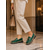 billige Slip-ons og loafers til kvinner-mørkegrønne dameloafers i lakk i kunstskinn – elegante horsebit slip-on-sko med sleesåle for daglig kontorpendling og profesjonelt arbeidstøy