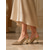 abordables escarpins à talon ouvert-Escarpins à bride arrière en strass dorés pour femmes, talons hauts sculpturaux de luxe à bout pointu, parfaits pour les dîners, les cocktails et les mariages. &amp;événements formels