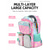 baratos Mochilas para Crianças e Adolescentes-Conjunto de mochila de 3 peças com estampa de margaridas para meninas, incluindo lancheira. &amp;Estojo escolar impermeável em poliéster, com vários compartimentos e alças acolchoadas em formato de S,