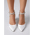 cheap Block Heel Pumps-Women's White Satin Bridal Heels - Pointed Toe Rhinestone Ankle Strap Block Heel Shoes for City Wedding, Bride &amp; Evening Party