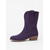 baratos Cowboy &amp; Western Boots-Botas femininas roxas estilo cowboy western - botas retrô de cano médio com corte em V, salto baixo e grosso, perfeitas para um estilo urbano e uso casual diário.