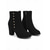 abordables Botas de nieve e invierno-Botines negros de ante sintético para mujer con forro cálido de piel sintética, cremallera lateral, detalles de tachuelas y tacón grueso de bloque para mujeres a la moda, ideales para la oficina en otoño e invierno, para ocasiones informales y salidas noc