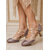 voordelige Jaren 1920 &amp; Gatsby-tijdperk-Dames gouden glitter dansschoenen - retro sandalen met uitlopende hak en mesh bandjes in de stijl van de jaren 20, geïnspireerd op The Great Gatsby, voor flapper-kostuums en avondfeesten.