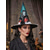 abordables Accessoires d'Halloween-Chapeau de sorcière pour femme en polyester imprimé tête de mort, idéal pour Halloween, les fêtes, le cosplay, les maisons hantées, les déguisements de sorcière, le carnaval, les spectacles et les