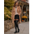 cheap Fashion Boots-Women's Black Over-the-Knee Boots in Faux Leather with Side Zipper, Low Block Heel and Lug Sole for Fall Winter Casual, Commuting and Everyday Wear