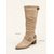 cheap Fashion Boots-Women's Slouchy Mid Calf Boots - Lightweight Khaki Ruched Wide Calf Tapered Toe Footwear for Tailored Trousers, Daily Walking