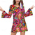 abordables Robes-Rétro Vintage Hippie Années 1970 Robe Manches Evasées Hippie 3D Déguisement Femmes Halloween Carnaval Mascarade Vacances Festival de Musique Tenue Quotidienne Adulte Robe Printemps &amp; Été