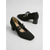 abordables Zapatos Mary Jane-Zapatos de tacón Mary Jane de punto negro para mujer: cómodos zapatos con punta cuadrada, tacón de bloque y doble hebilla, ideales para ir a la oficina a diario o para usarlos todo el día.