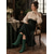 baratos Vitoriano &amp; Eduardo-Botas femininas de camurça verde até a metade da panturrilha - sapatos de estilo vitoriano com cadarço e salto baixo, perfeitos para trajes medievais, vintage e renascentistas.